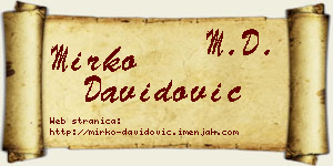 Mirko Davidović vizit kartica